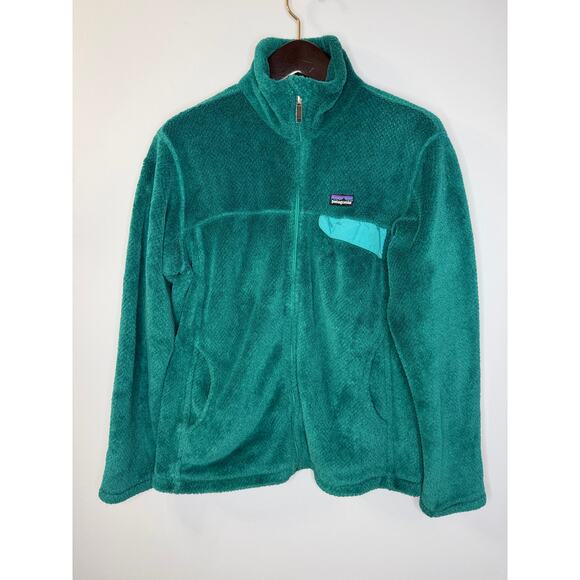 Patagonia Women's Re-Tool Snap-T Full Zip Fleece Jacket Teal Green Sz L - Picture 1 of 8